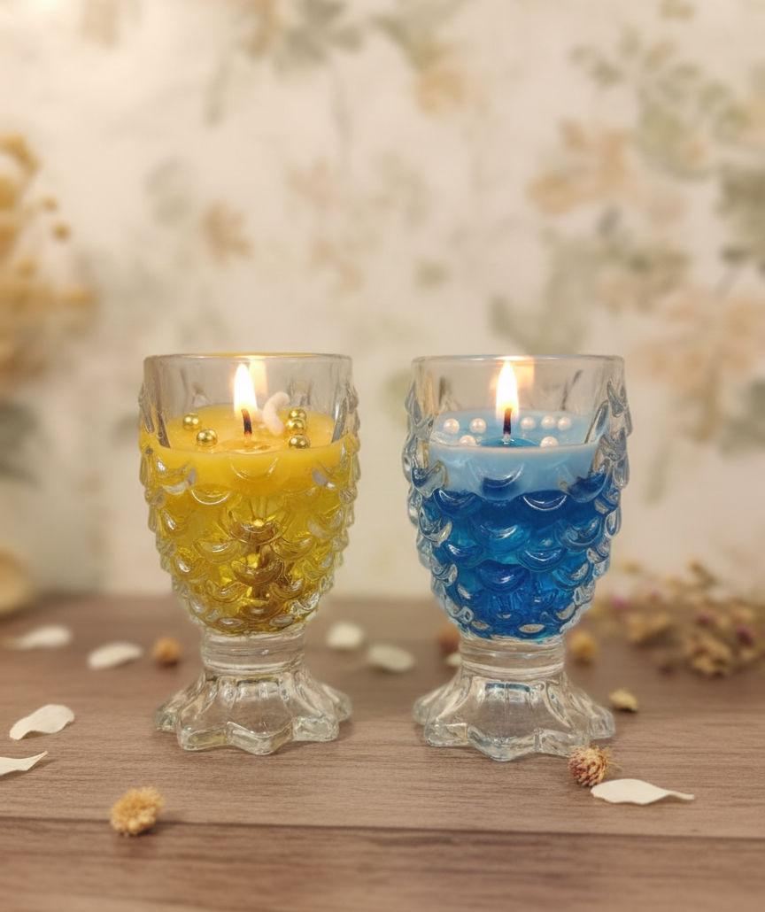 Golden Wave Candle Set