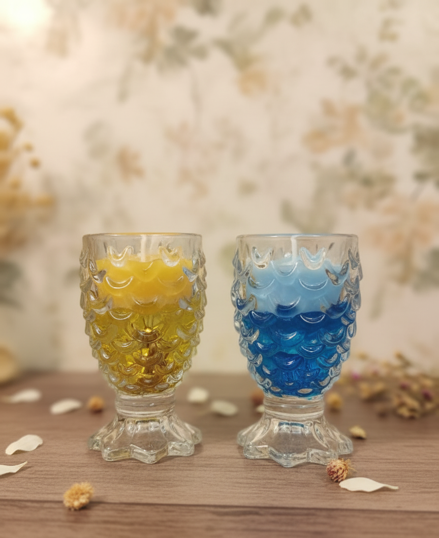 Golden Wave Candle Set
